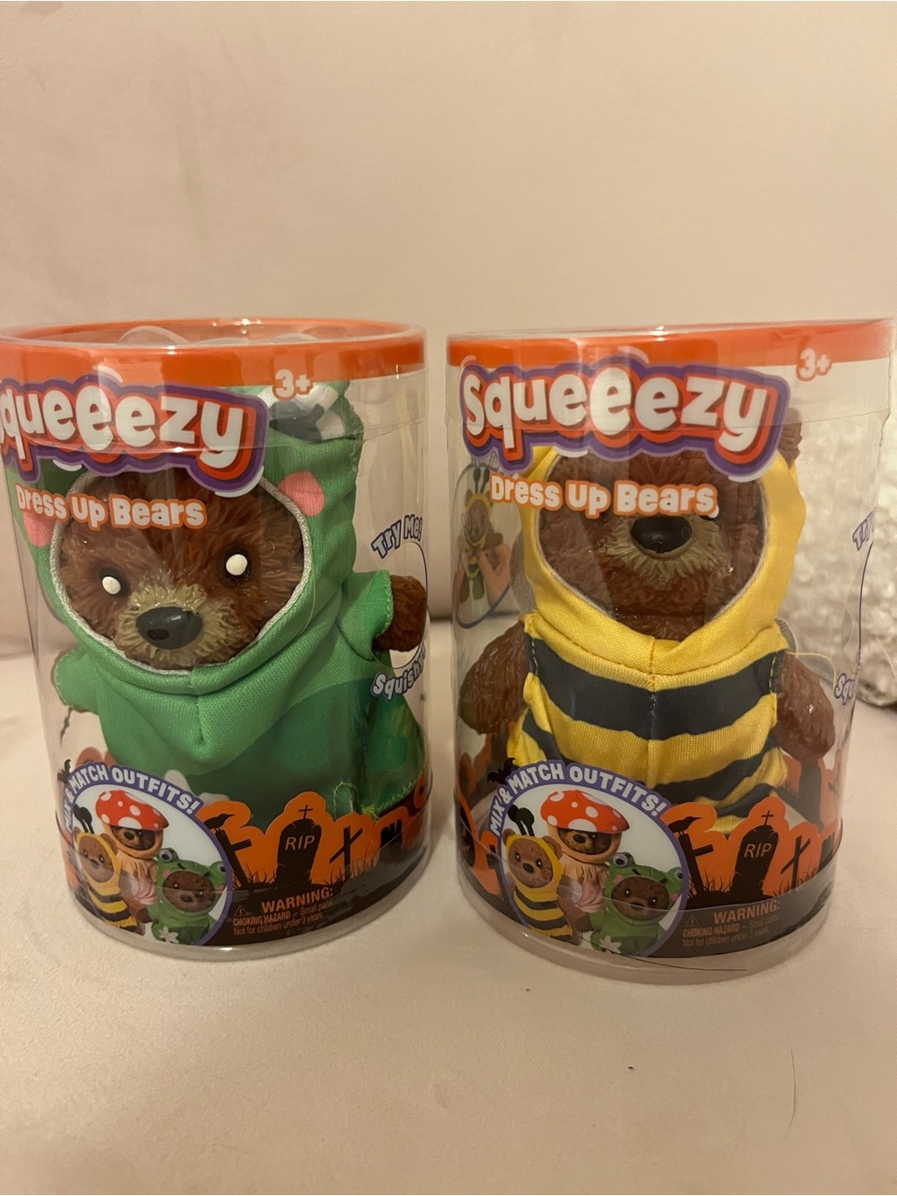 2 Squeezy Dress Up Bear - 1 Frog and 1 Bee